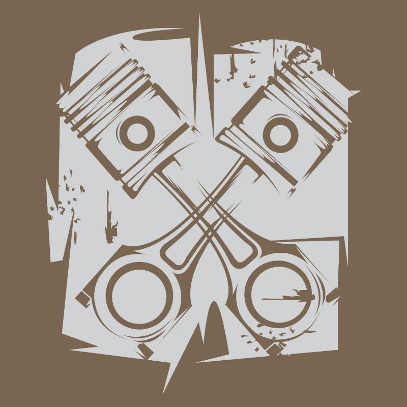 v8 Piston Engine Icon Art Illustration Logo