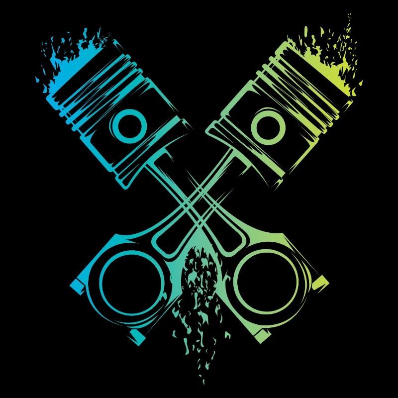 v8 piston car flames musclecar engine colors logo