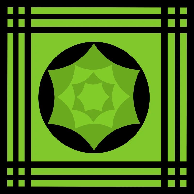 Jeu géométrique de couleurs en vert