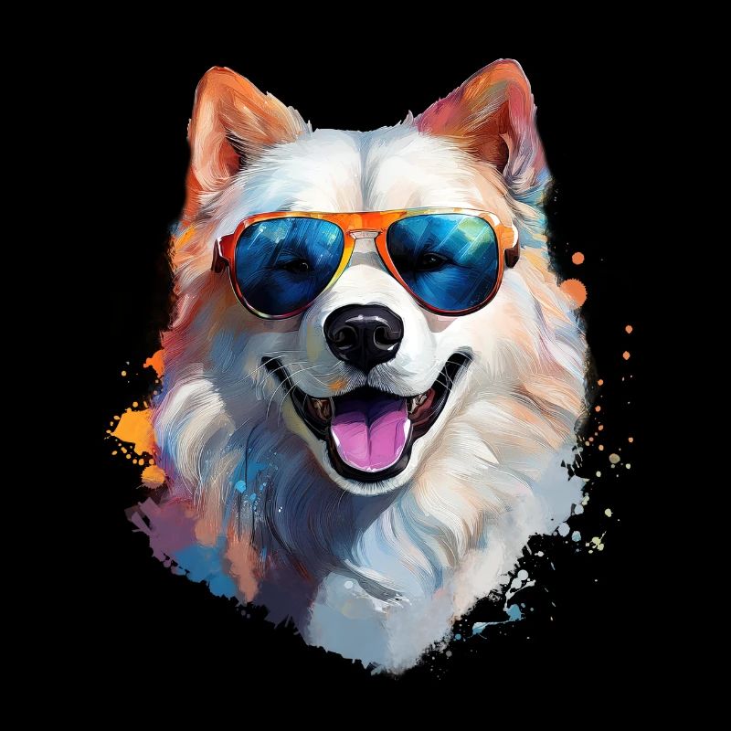 Samoyède avec lunettes de soleil