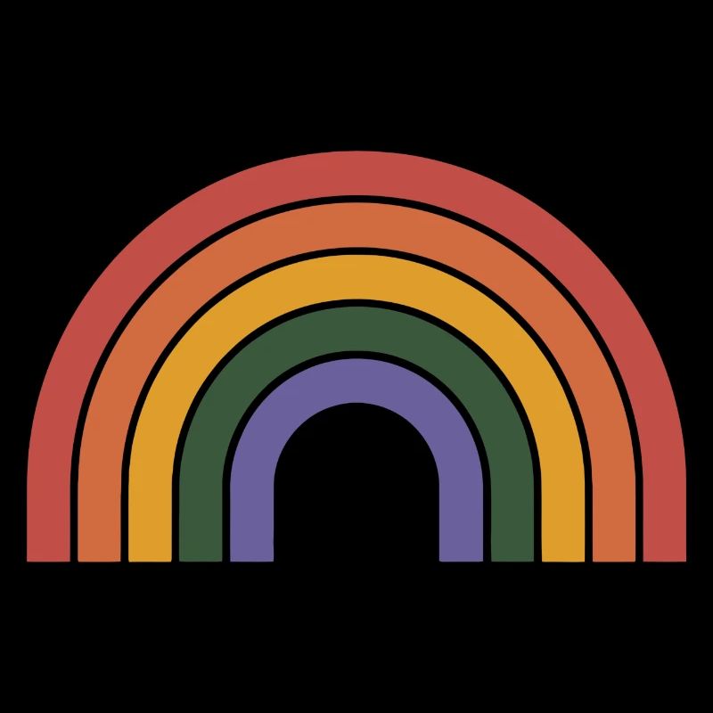 Retro Rainbow Arc Print