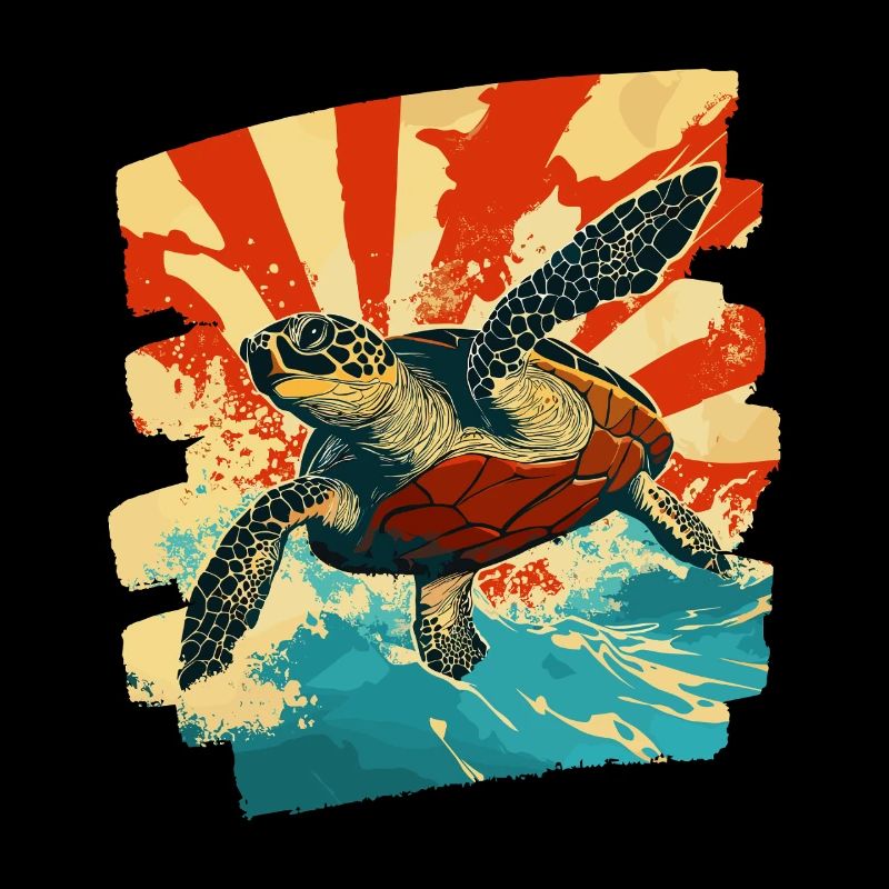 Tortue de mer rétro