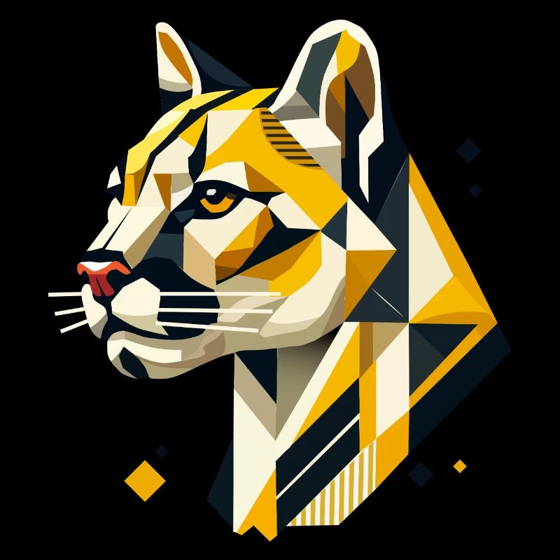 Geometric Strength – The Elegant Big Cat Head
