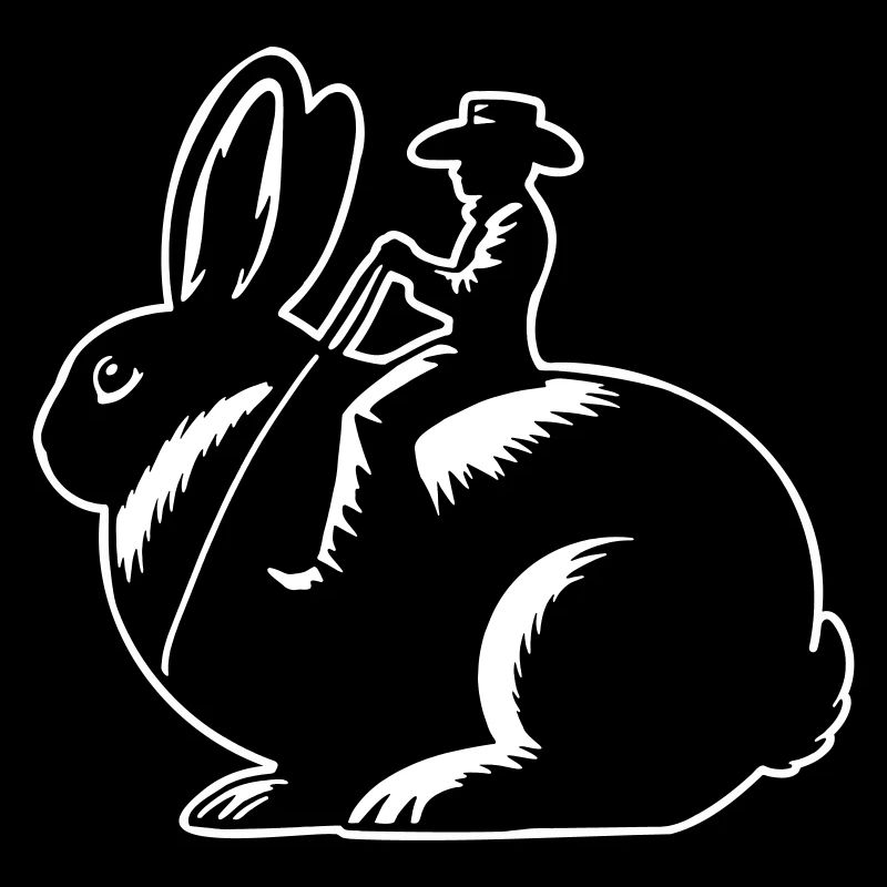 Rabbit Rider (design uniquement - avec contour, 3 couleurs)
