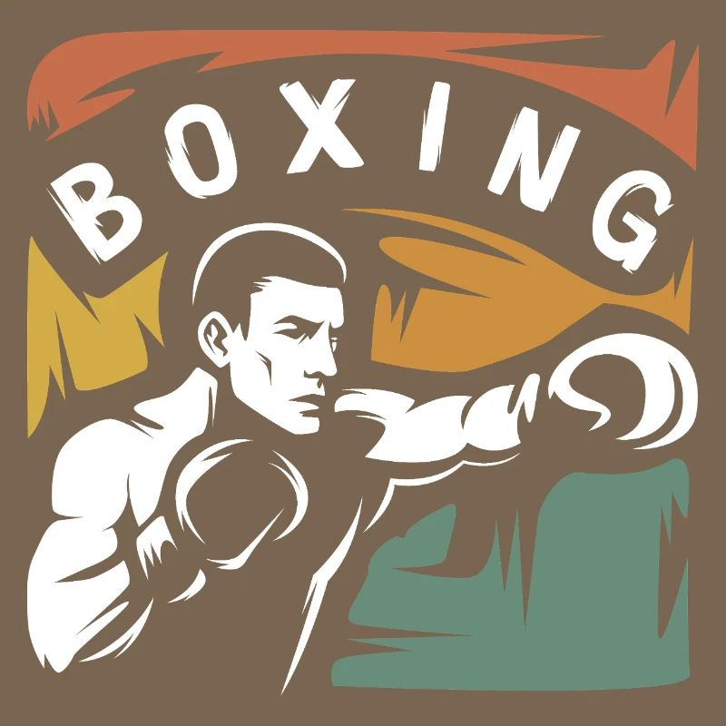 Combattant de boxe vintage – Conception de boîte rétro