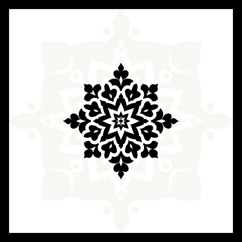 Motif complexe de mandala noir et blanc