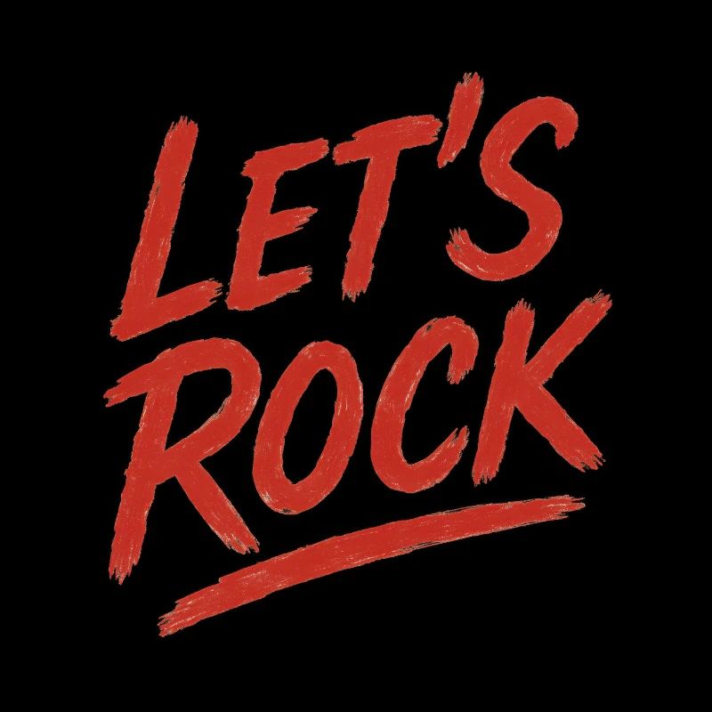 Vibrant Rock Text Graphic Design