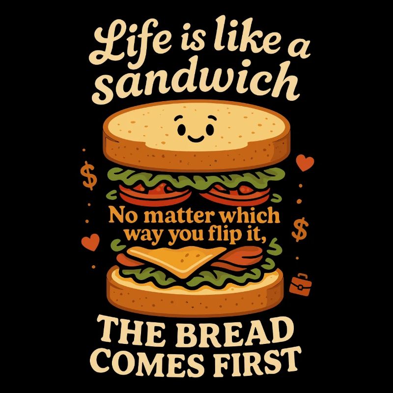 La vie est comme un sandwich, peu importe comment on la regarde.