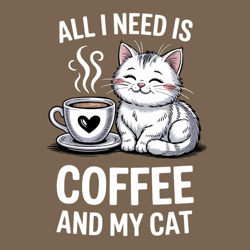Conception de citation de café et de chat