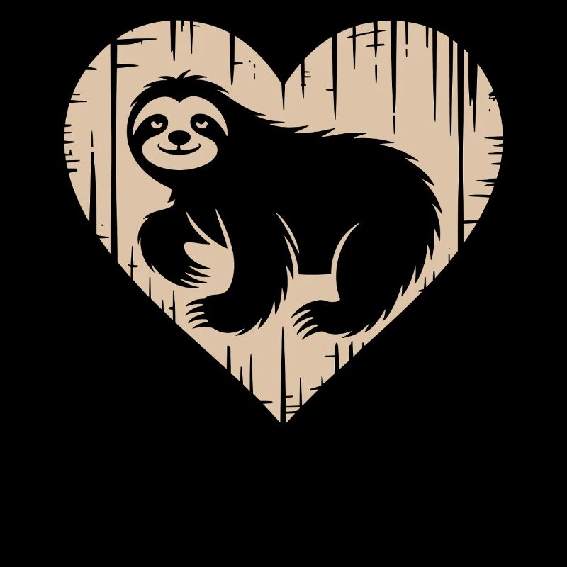 Conception de coeur de paresseux mignon