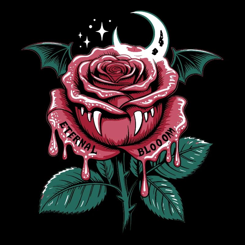 Vampire Rose Gothique avec Lune