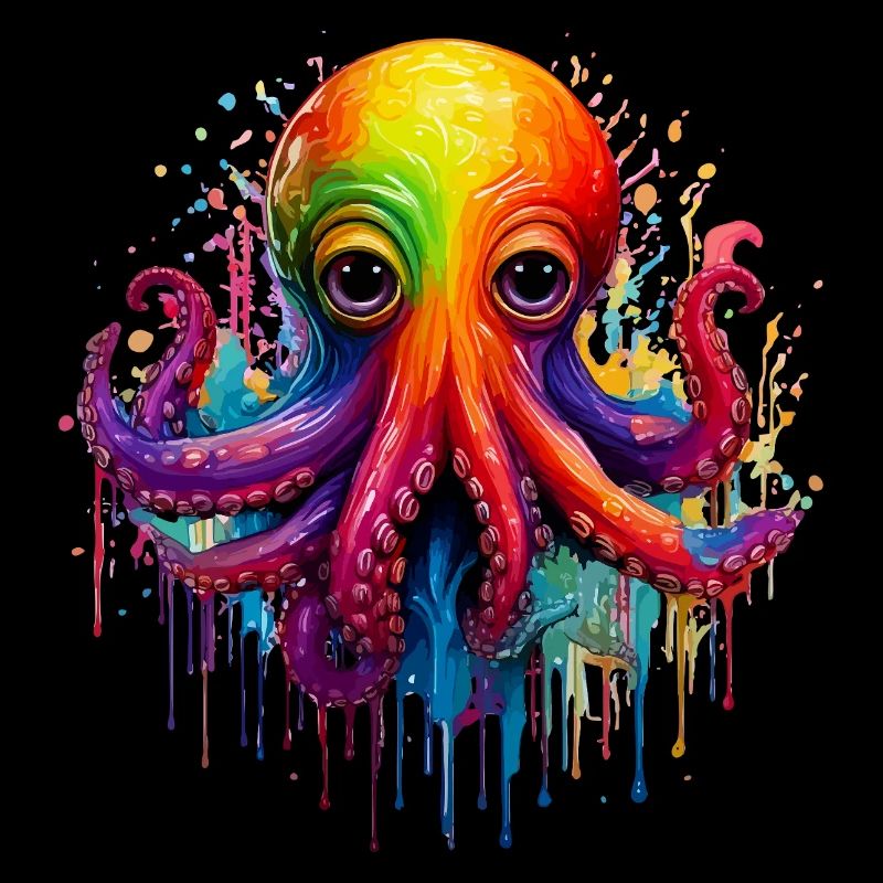 Éclaboussure de pieuvre colorée