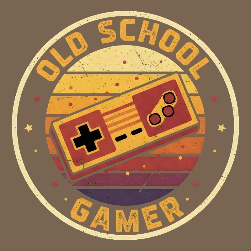 Old School Gamer Sunset Controller Retro Zocker