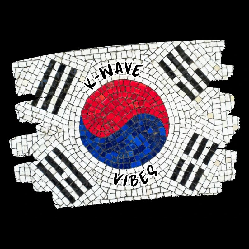 K-Wave Vibes Korea Flag Mosaic Design
