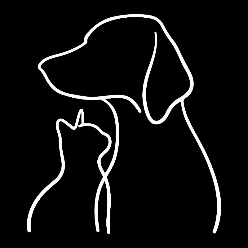 Schizzo di cane e gatto - Amicizia degli animali