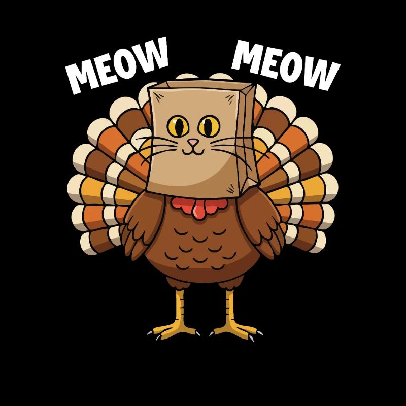 Turkey Cat Thanksgiving Fall Harvest