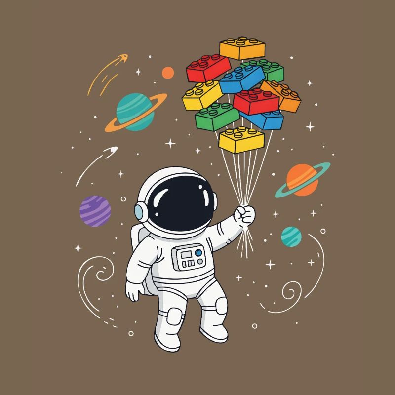 Blocs de construction d’astronautes Construction de briques spatiales
