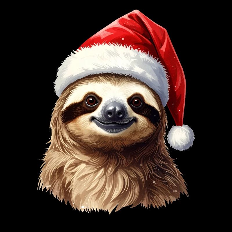 Sloth in Santa hat suitable for Christmas