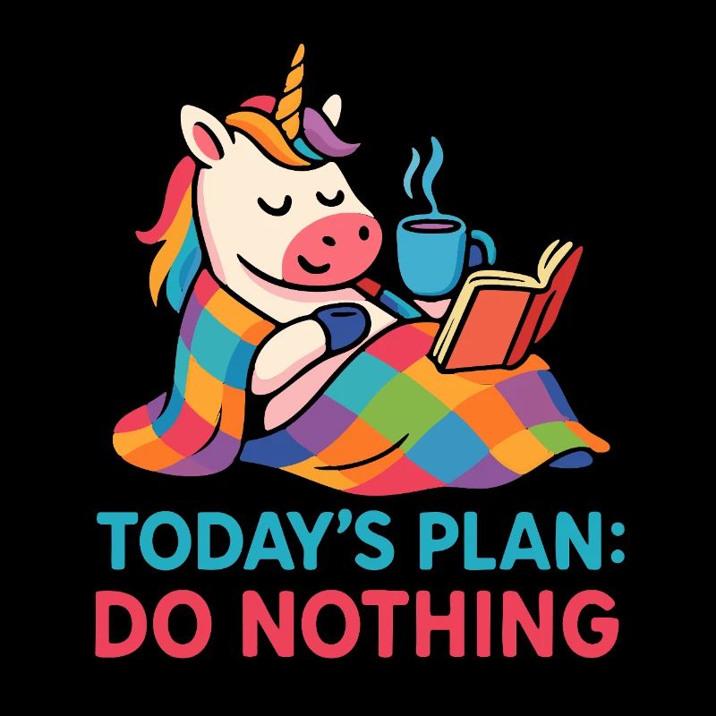 Lazy Unicorn Cozy Day Cute Relax Tee