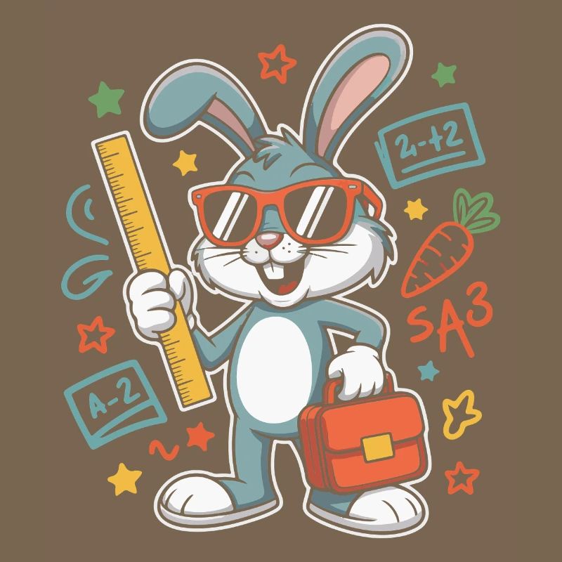 Math Bunny Glasses Suitcase