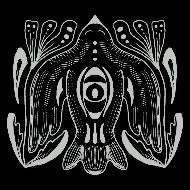 Mandala style eye with tentacle tendrils