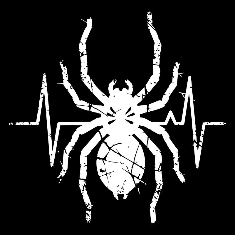 Tarantula Heartbeat ECG Grunge Vector