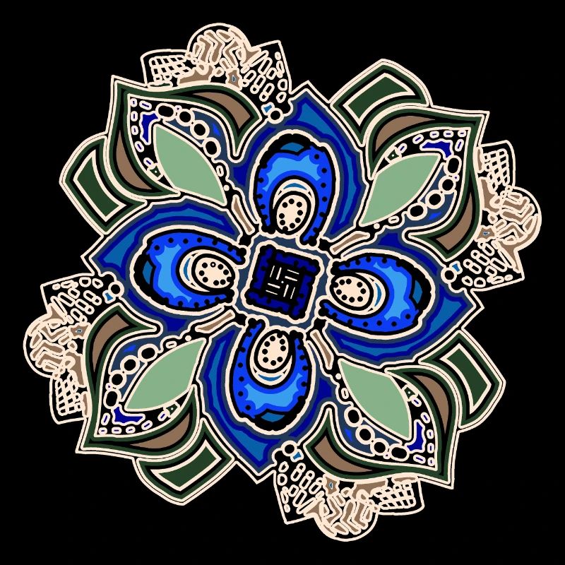 Fleur de mandala extravagante sarcelle