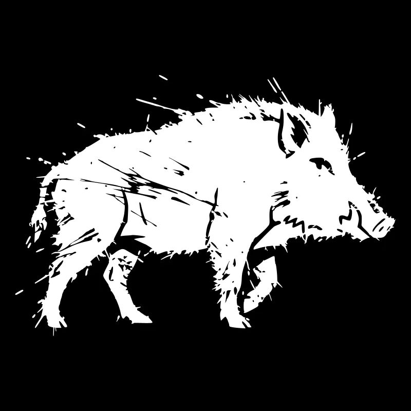 Wild Boar Grunge Scratch Hunting Vector