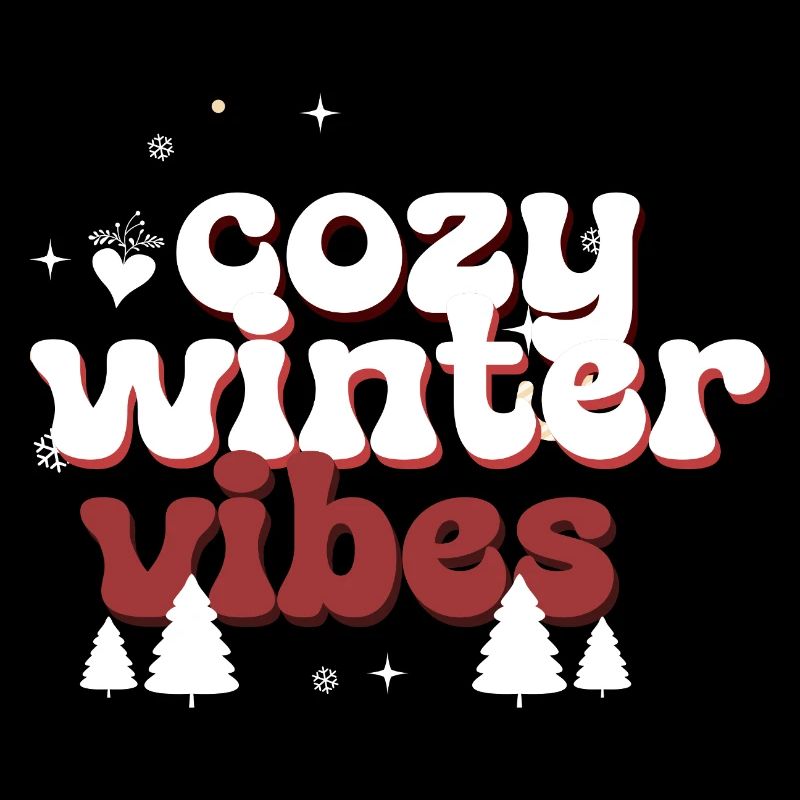 Cozy Winter Vibes Puffy Text