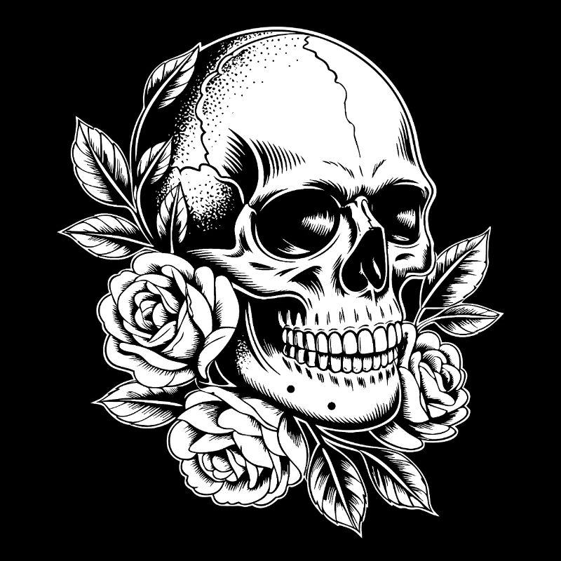 Crânes et roses