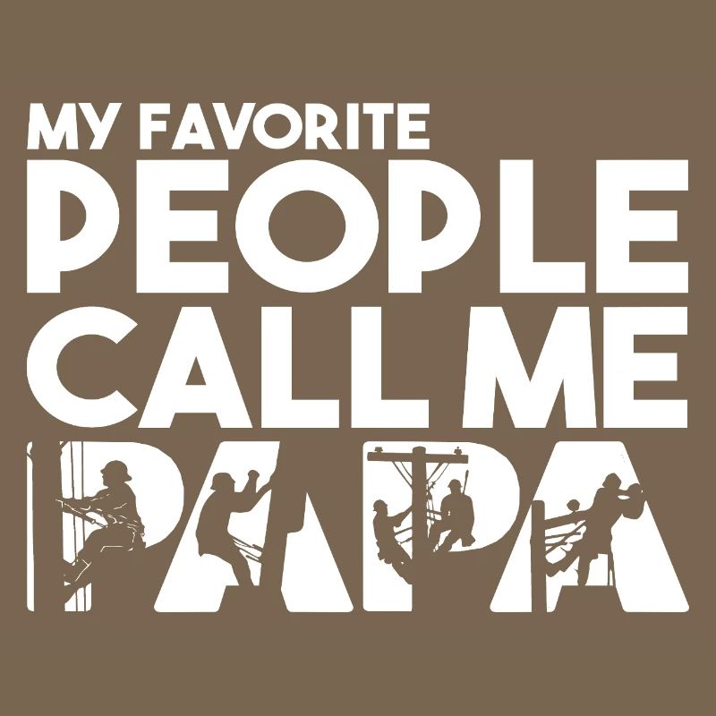 Papa Line Worker Electrical Lineman Silhouette