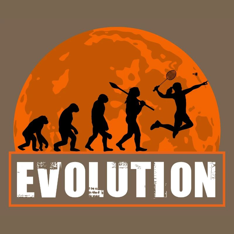 Badminton Evolution Player Retro Moon Sport