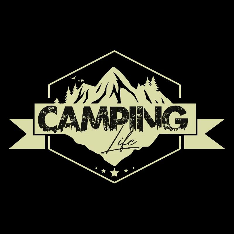 Mountain Camping Nature Panorama Badge