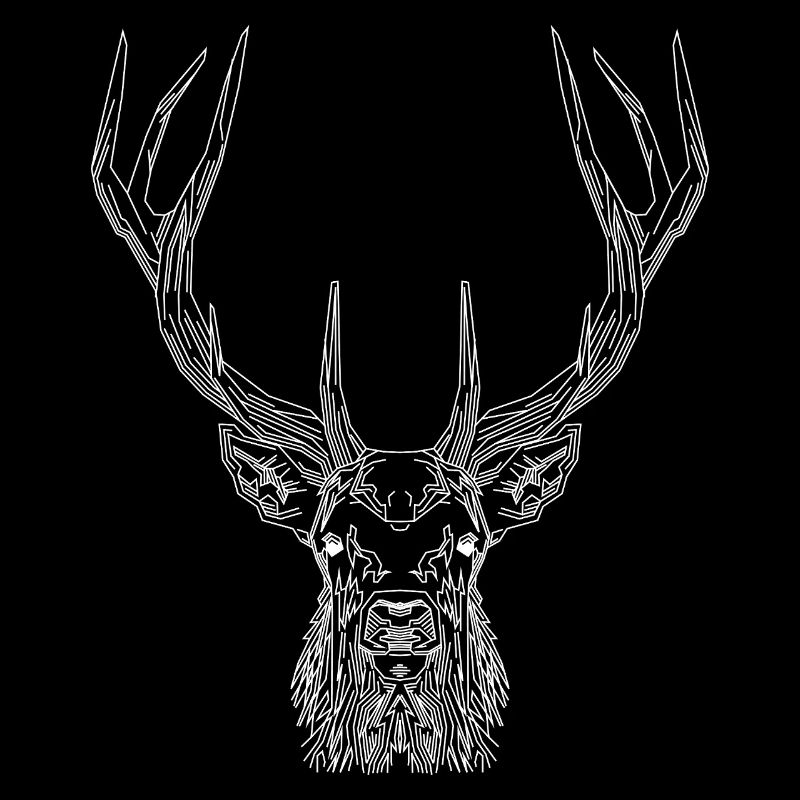 Cerf Tech – Cerf géométrique en blanc