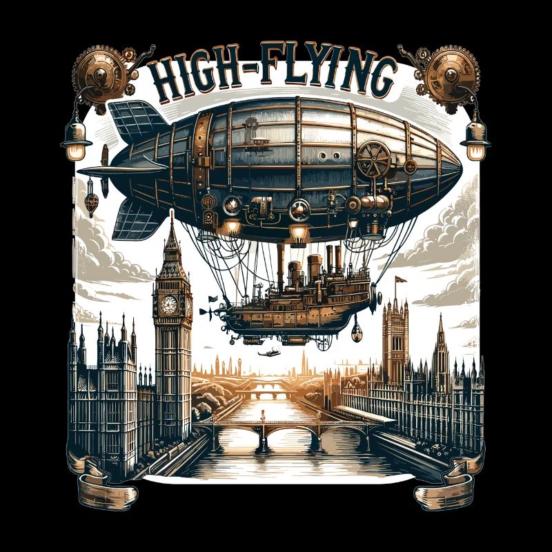 Dirigeable volant au-dessus de Londres