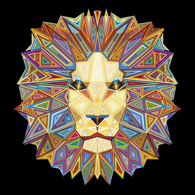 Geometric lion head