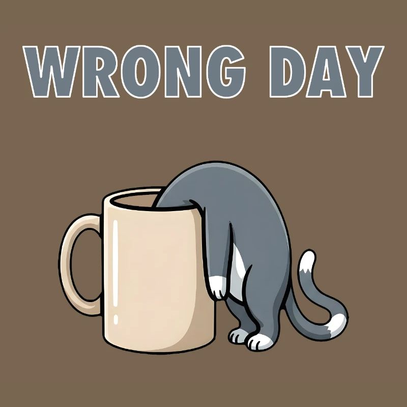 Wrong Day Cat - Funny Bad Day Coffee Meme