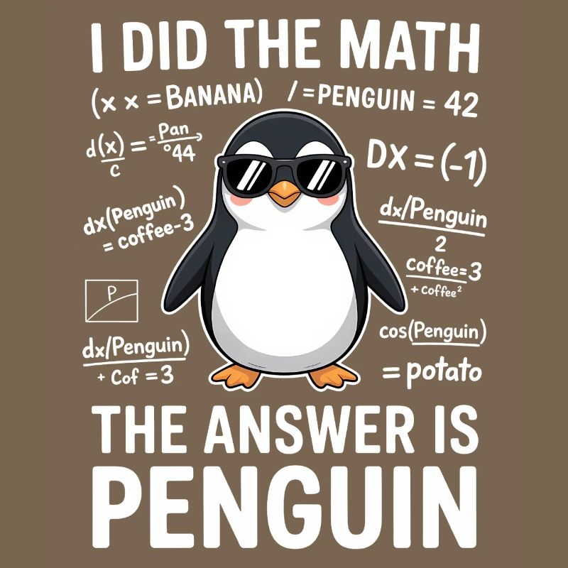 Math Sayings Penguin Funny Math Gift