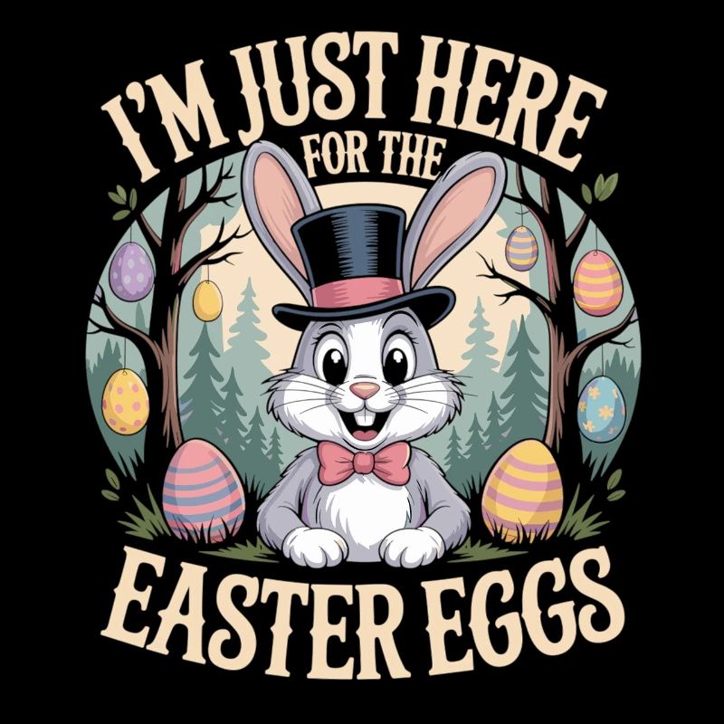 Easter Bunny T-Shirt I'm Just Here For The Easter Egg
