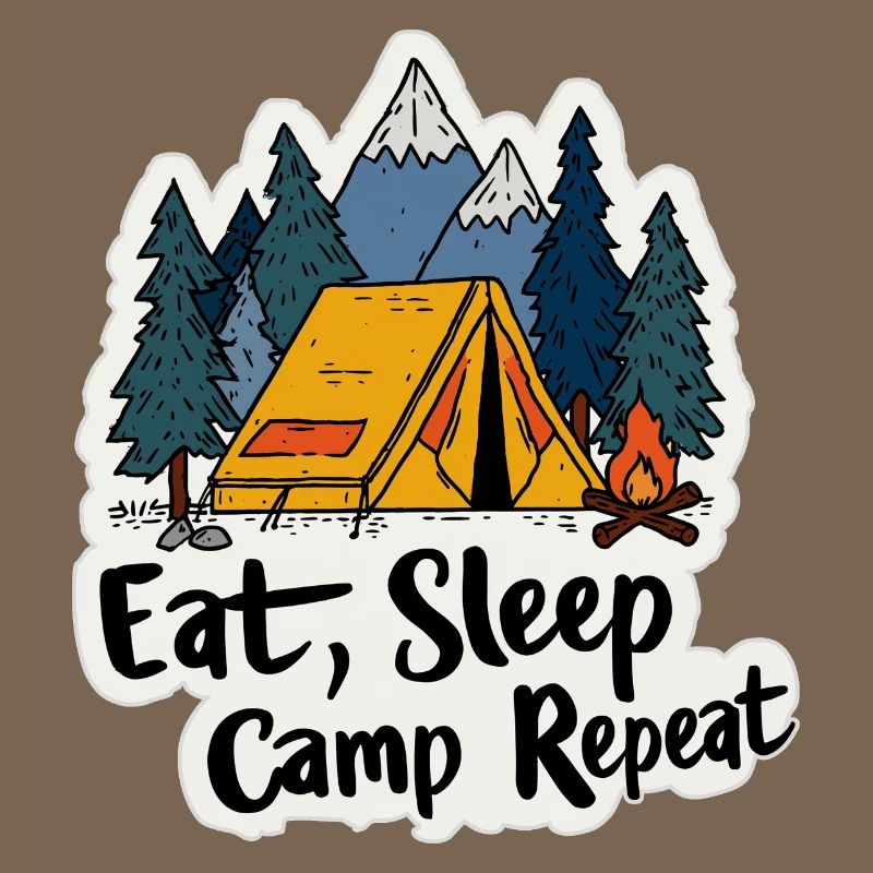 Camping Spruch Eat Sleep Camp Repeat Camper Outdoo
