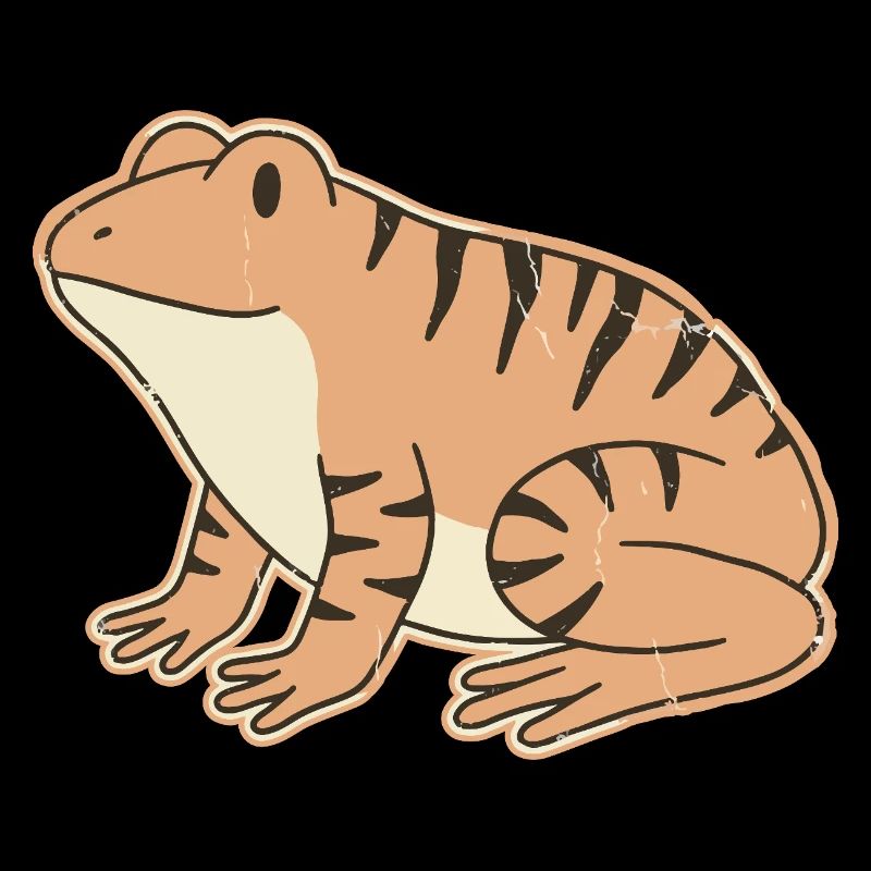 crapaud orange à rayures rétro rayures Tigrée