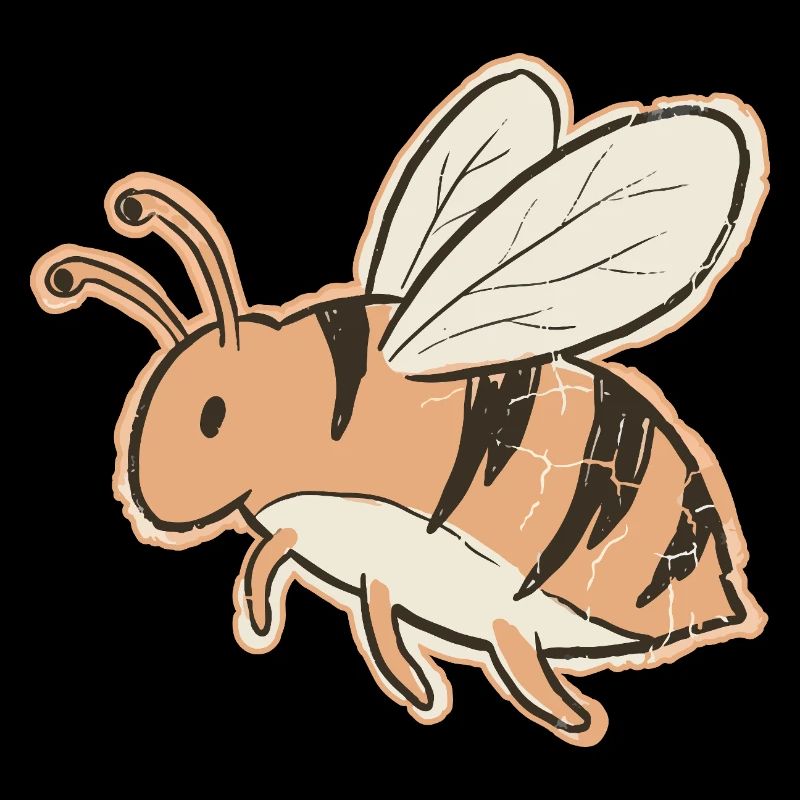 Orange Cartoon Bee Stripes Tiger