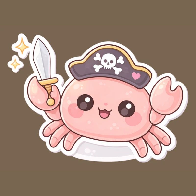 Crabe pirate avec épée
