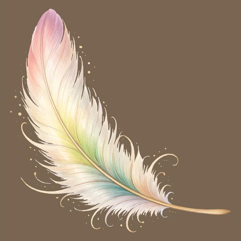 Delicate Feather Pastel Elegant Boho Design