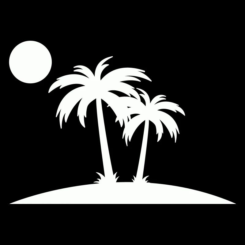 Silhouette de Palm Island sur la plage