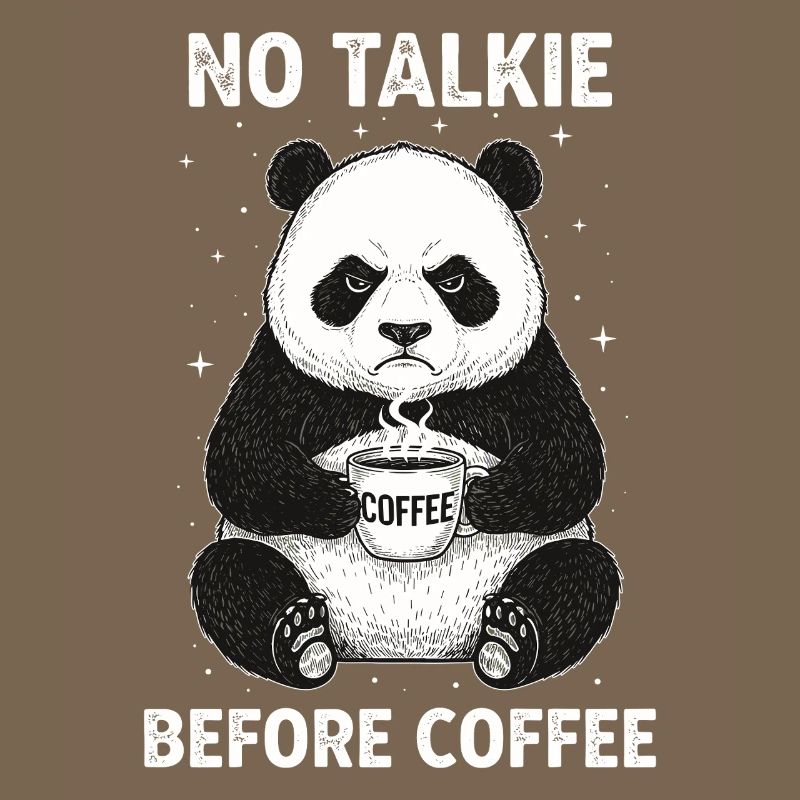 Pas de conversation devant un panda amateur de café
