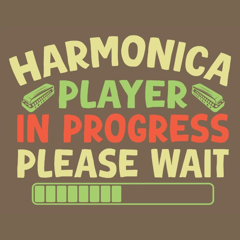 Funny Harmonica Player In Progress Harmonica