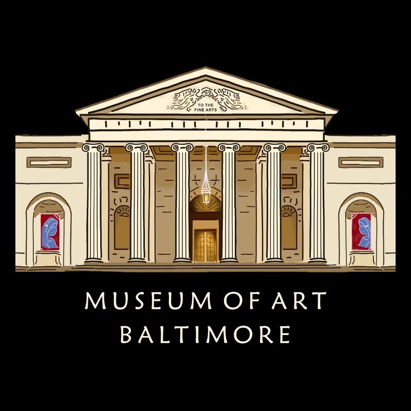 Musée de Baltimore, illustration dessinée à la main