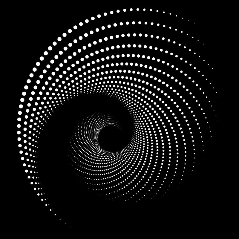 Impression à Spirale à Points Galaxies