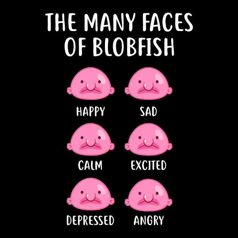 Blobfish Emotion Grid Tee Art